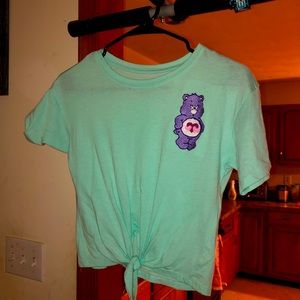 Care Bears cropped teal tee shirt